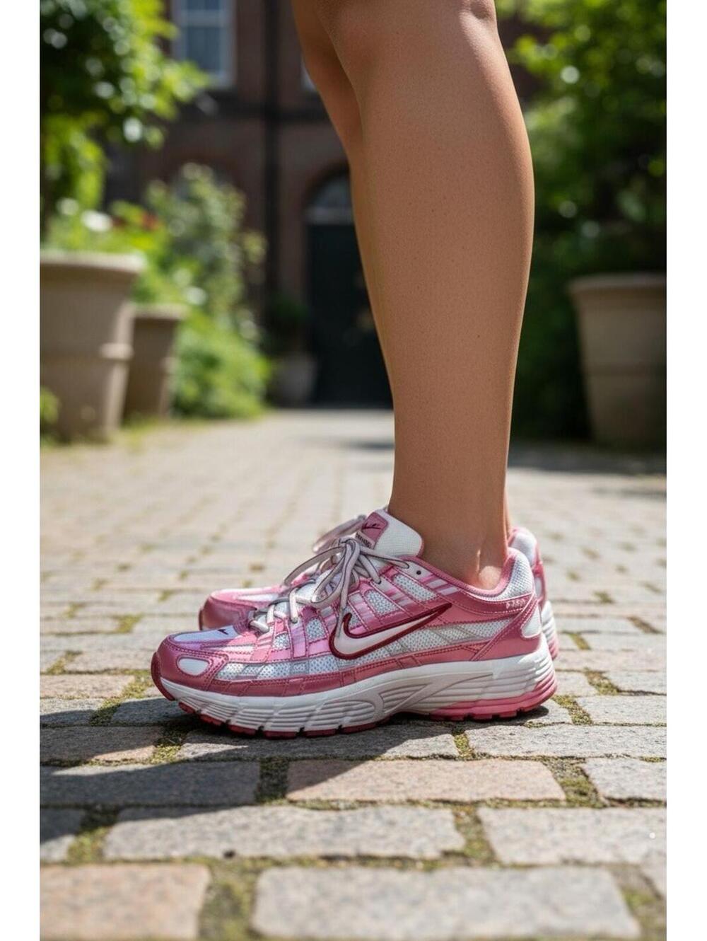 Nike P-6000 Women's Running Shoes White Silt Red Peony IO3496-100 Size 9.5